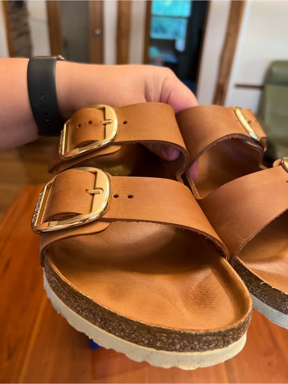 Birkenstock Arizona Big Buckle Oiled Leather Cognac Brown 40 Regular - Picture 9 of 11